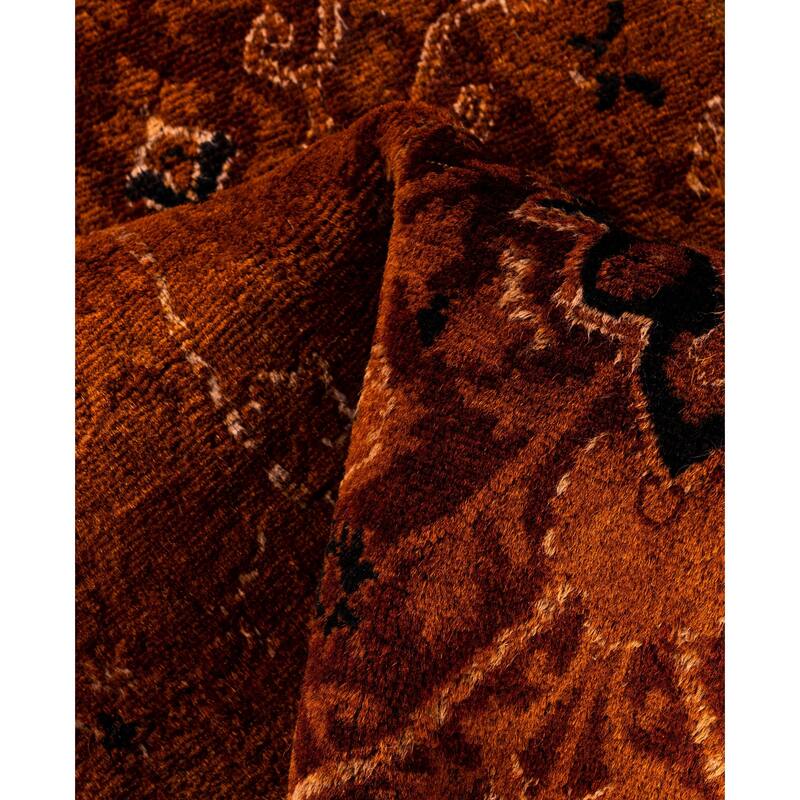 Overdyed One-of-a-Kind Hand-Knotted Area Rug - Orange - 4' 8" x 7' 5"