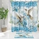 preview thumbnail 3 of 22, 4 Pcs HummingBird Flower Shower Curtain Sets with Rugs for Bathroom Decor, Vintage Floral (Hooks Not Included)