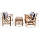 preview thumbnail 94 of 117, SAFAVIEH Fontana 4-piece Acacia Solid Wood Outdoor Conversation Patio Set