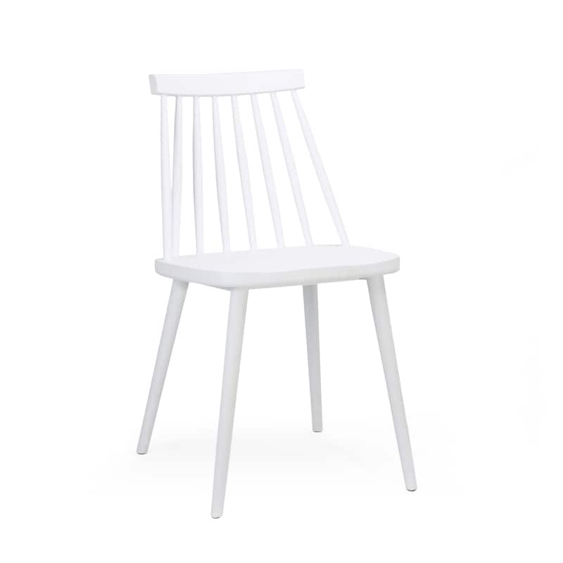 Country Set of 2 Dining Chairs with Hollow Slat Back Spindle Back for Kitchen Dining Room Living Room and Balcony
