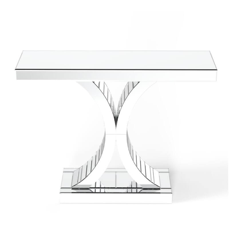 Mirrired Accent Table Console Table X-Cross Sofa Table