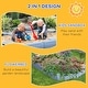 preview thumbnail 7 of 7, Outsunny Kids Outdoor Sandbox with Cover Garden Bed, Easy Assembly Children's Oval Sandbox for Backyard