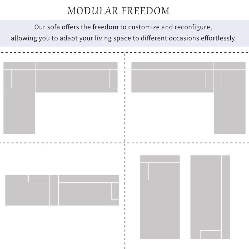 Merax Modern Large L-Shape Modular Sectional Sofa, 2 Piece Free Combination