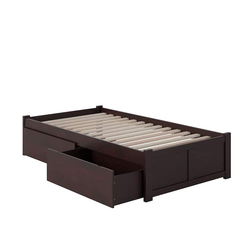Concord Platform Bed with Footboard and Storage Drawers