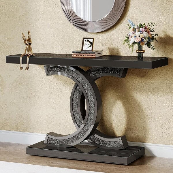 Mirrored Console Table with Sparkling Crystal Inlays On Sale Bed Bath Beyond 41618680