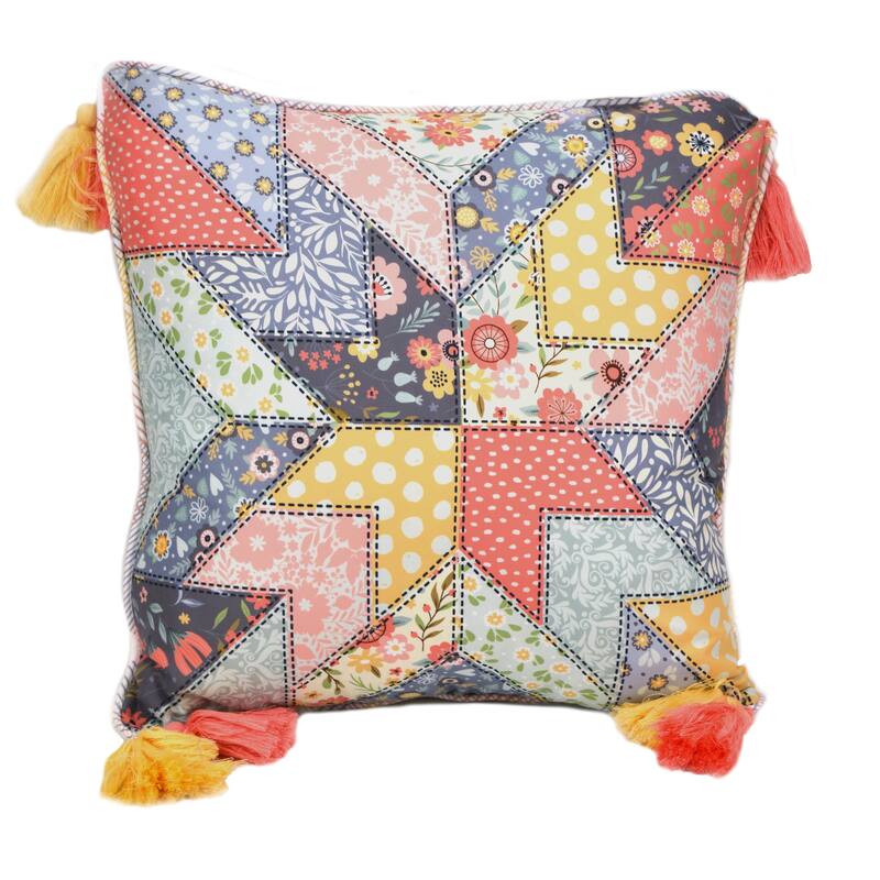Donna Sharp Coral Crush Patch Decorative Pillow