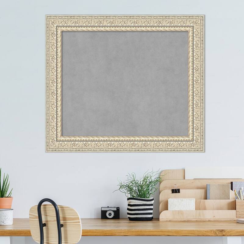 Amanti Art Fair Baroque Cream Framed Magnetic Board