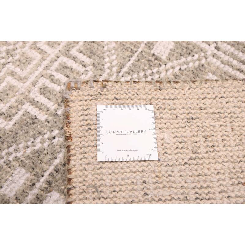 ECARPETGALLERY Hand-knotted Tangier Grey Silk, Wool Rug - 5'4 x 7'8