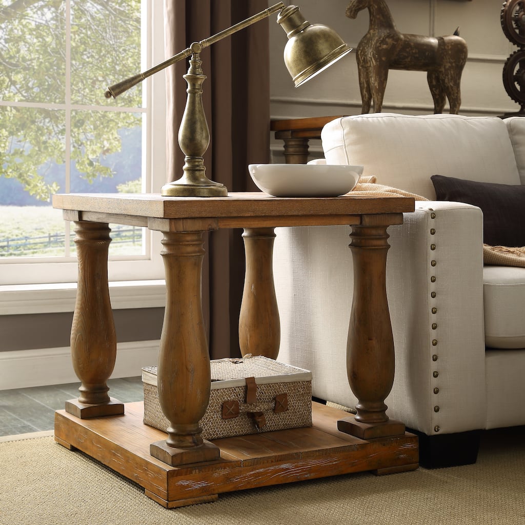 Edmaire Rustic Baluster End Table by iNSPIRE Q Artisan