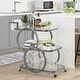 preview thumbnail 14 of 28, Metal Bar Cart Silver Bar Carts for the Home
