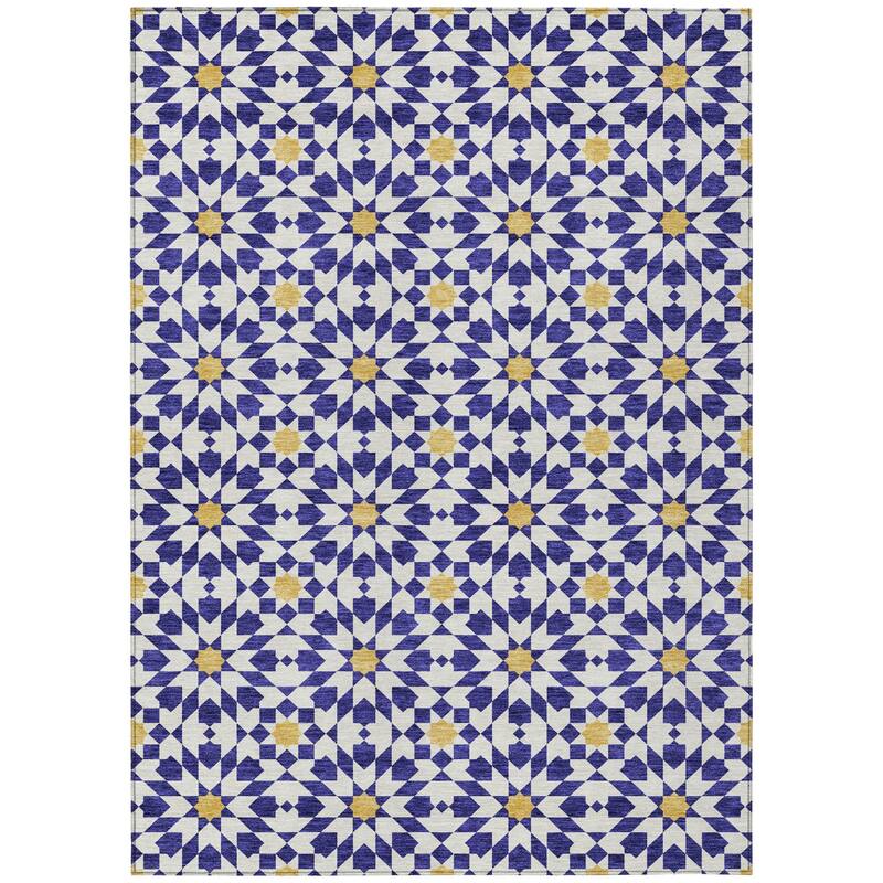 HomeRoots Floral Medallion Transitional Rectangle Outdoor Rug