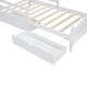 preview thumbnail 10 of 9, White Kids Platform Bed Wood Bed Frame 2 Drawers Twin Size