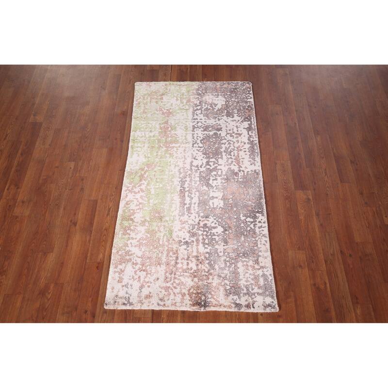 Multicolor Abstract Foyer Rug Hand-Knotted Modern Wool Carpet - 2'9"x 4'10"