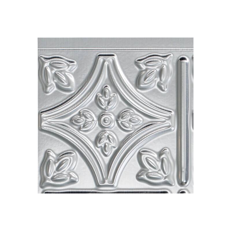 FASÄDE Traditional Style 1 Decorative Vinyl Backsplash Panel - 6x6 Inch Sample - Brushed Aluminum