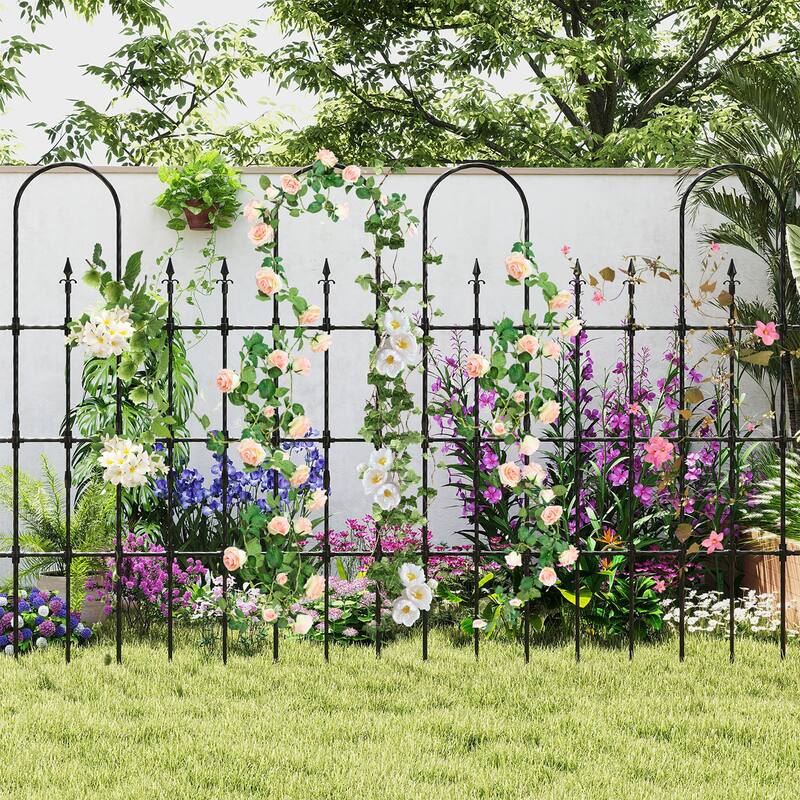 Gymax 58'' x 73'' Garden Trellis for Climbing Plants Rustproof Metal