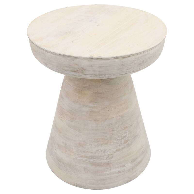 Wood, 19" Side Table, Black - White