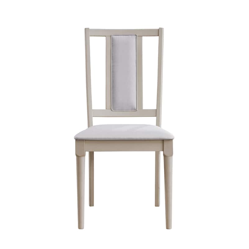 Marta Beige Linen & Natural Finish Side Chair (Set of 2)