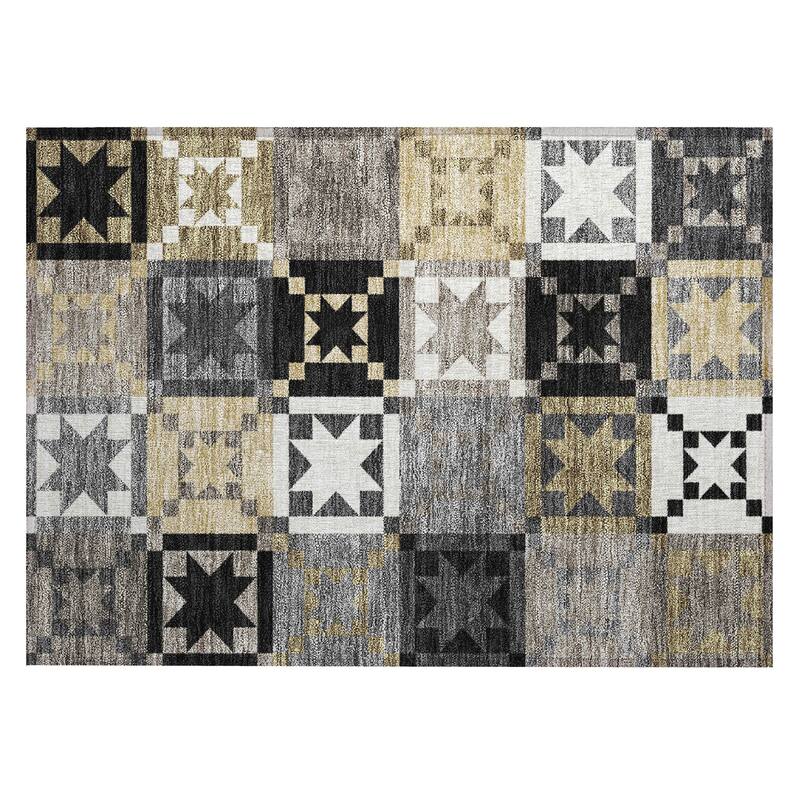 Machine Washable Indoor/ Outdoor Modern Newton Chantille Rug