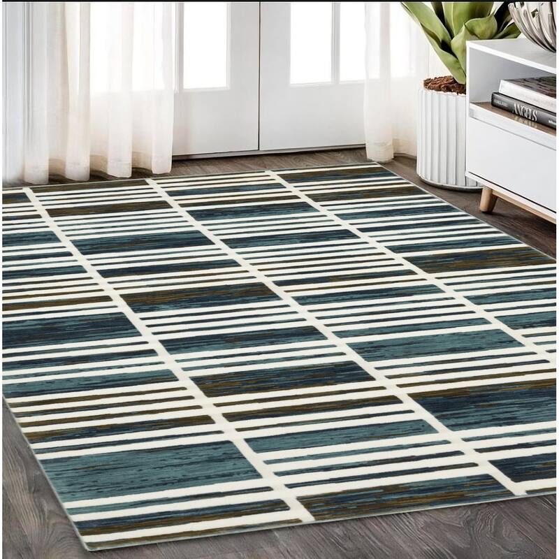 HomeRootsGeometric Modern Rectangle Area Rug - 92.52' X '62.99' X '0.39