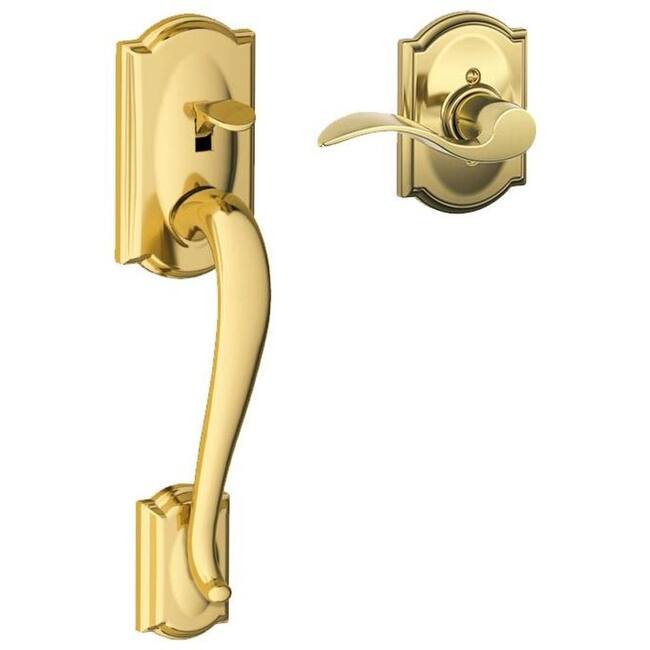 Schlage Camelot Lower Handle Set for Electronic Keypad with Right - Polished Brass