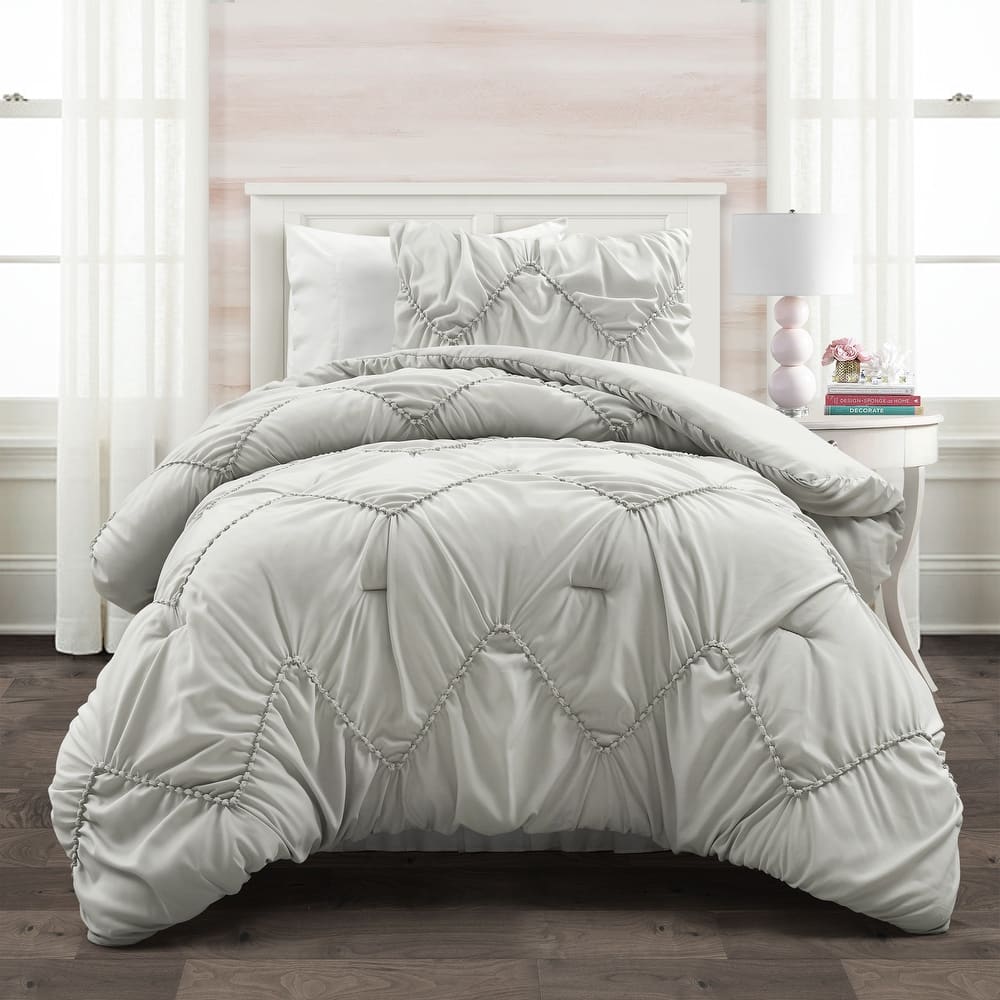 Lush Decor Ruched Chevron Comforter Set