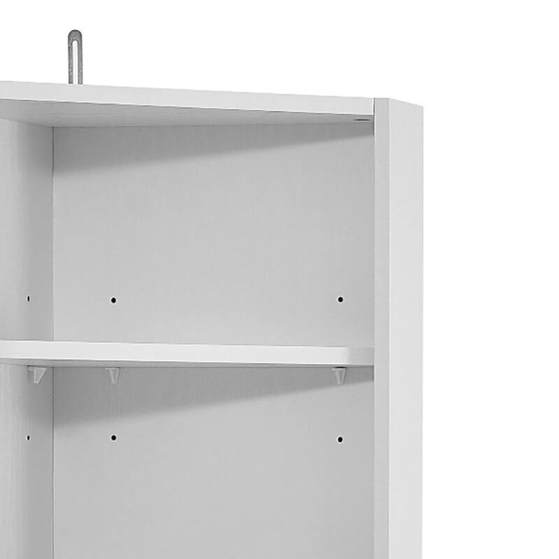 Modern Wooden Corner Tall Bathroom Storage Cabinet with Metal Handles