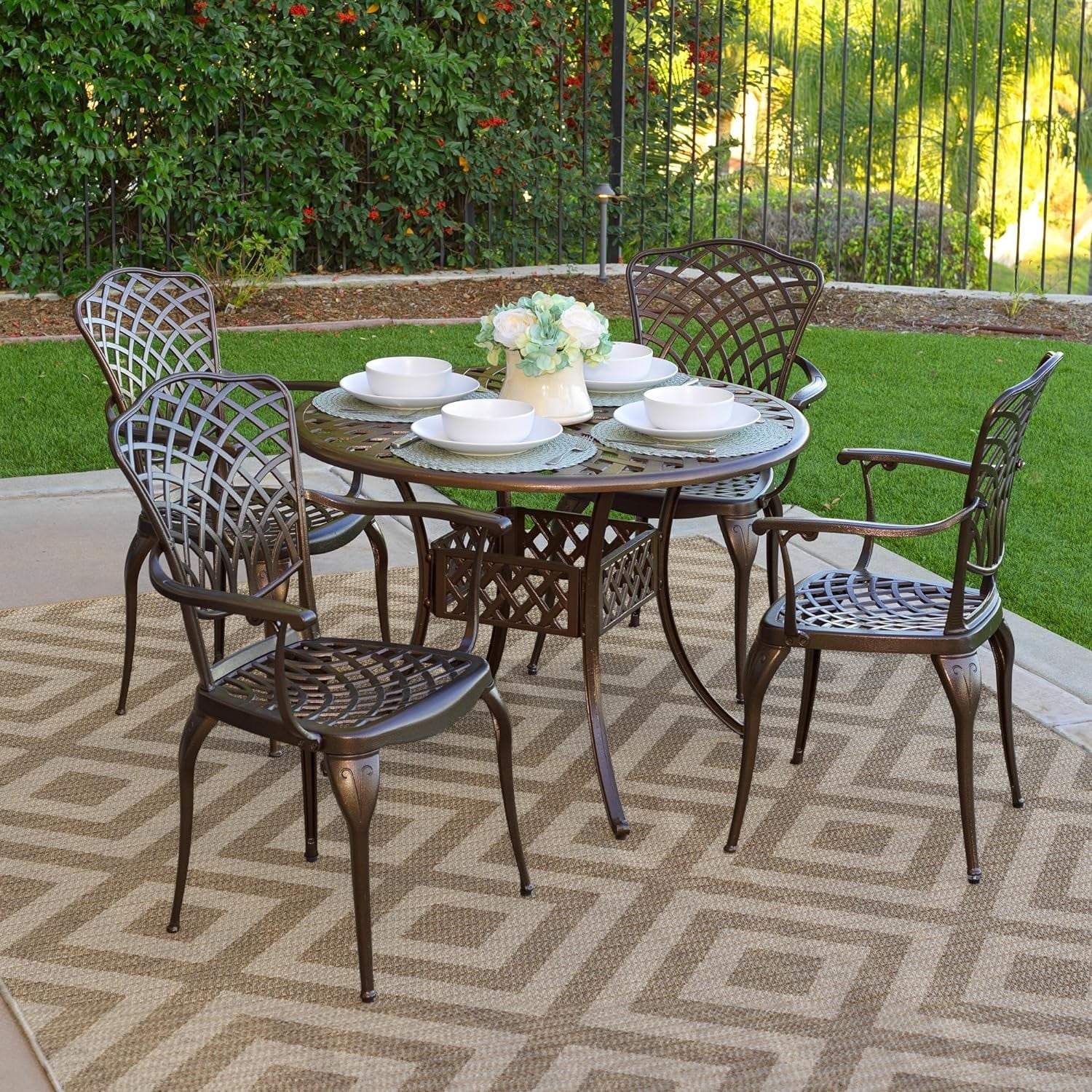 Bronze dining table best sale set