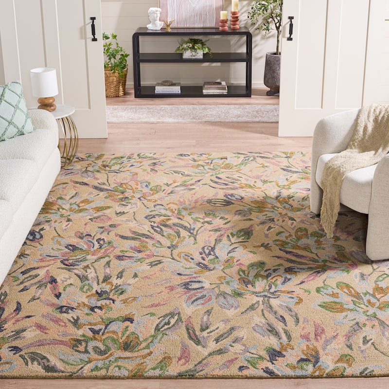 SAFAVIEH Handmade Jardin Evamarie Floral Wool Rug