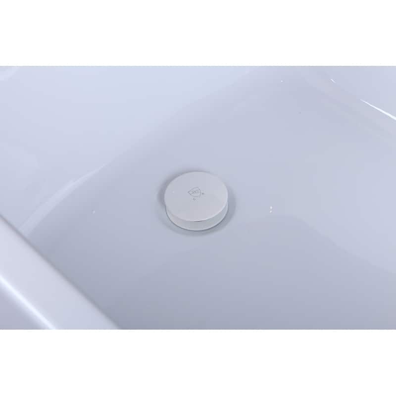 Indigo Home 72 inch Soaking Single Slipper Rectangular Bathtub in Glossy White