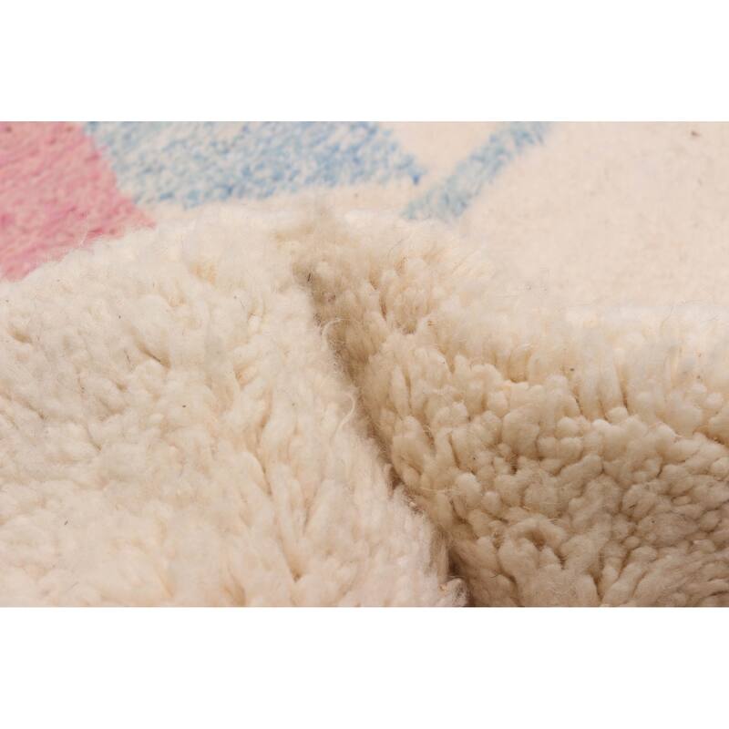 ECARPETGALLERY Hand-knotted Beni Ourain Cream Wool Rug - 6'0 x 8'3