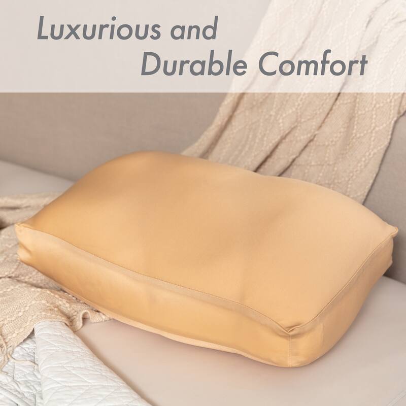 Premium Microbead Pillow, Anti-Aging, Silk like Cover, Barely Beige