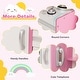 preview thumbnail 5 of 7, Pink Kids Kitchen Playset Wooden Toy with Adjustable LED Lights and Washing Machine - 35.5" x 11.5" x 35.5"
