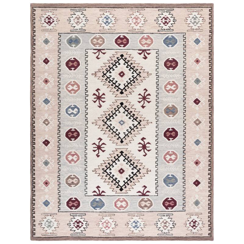 SAFAVIEH Handmade Metro Filoftia Wool Rug - 9' x 12' - Ivory/Rust