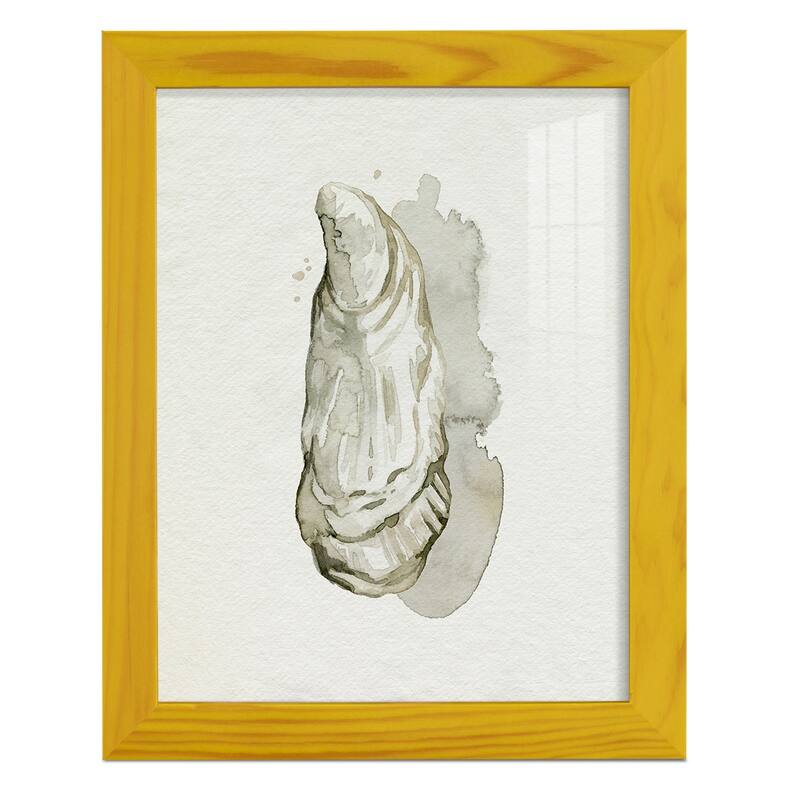 Oysters on the Bay I -Framed Print w/glass-Cherry Red