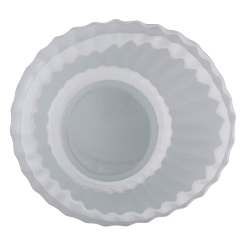 Glass Vase Carved Vertical Strips Pattern Finish Centerpiece Tabletop