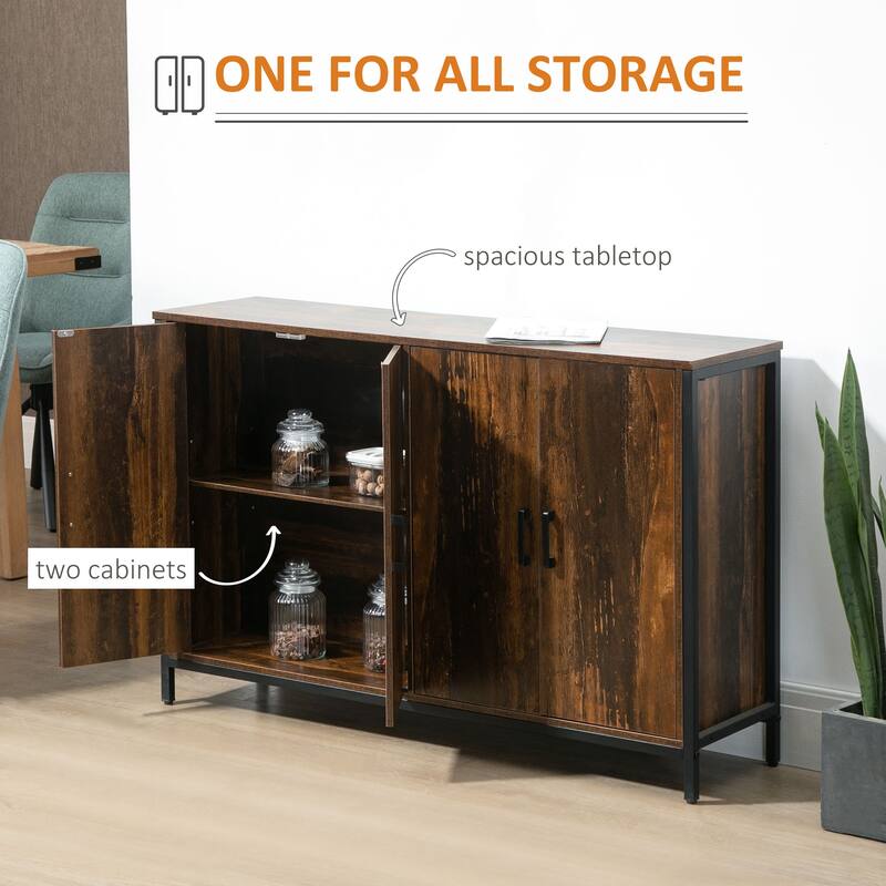 Coffee Bar Cabinet with Adjustable Shelves,Industrial Sideboard Buffet Cabinet