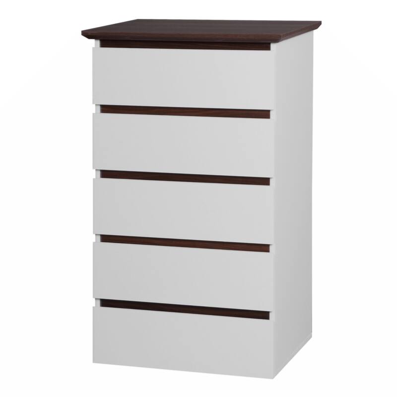 5 Drawer Dresser with Wood Color Top, Small Dresser for Kids Bedroom, Living Room
