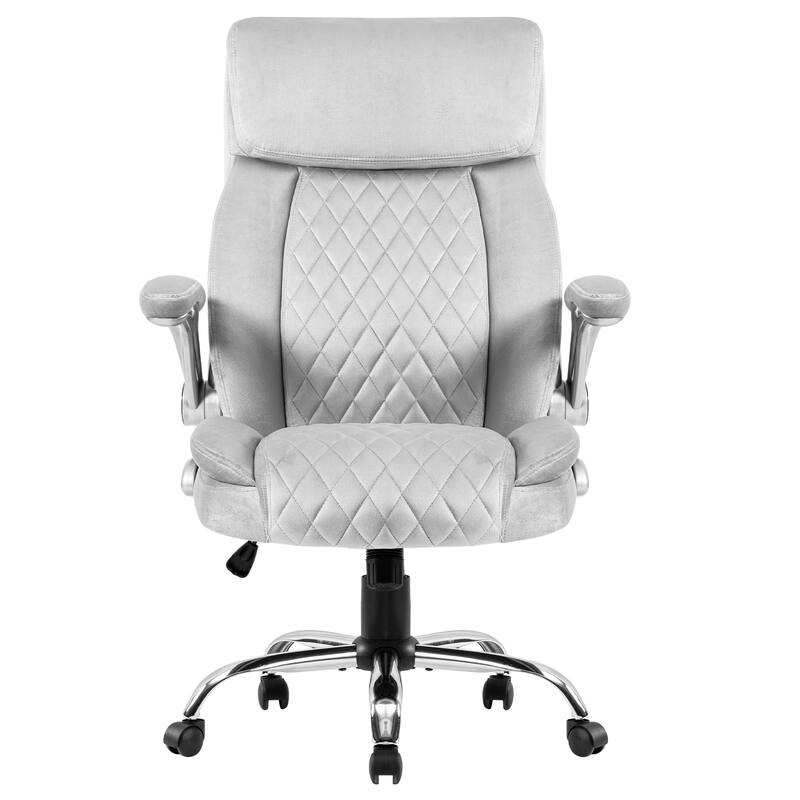 Grey Gaming Chair Ergonomic Chair with Adjustable Armrests, Executive Computer Chair Swivel Task Chair for Conference Room