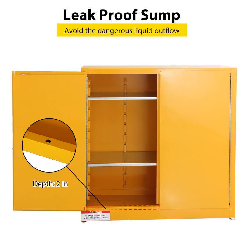 Steel Flammable Safe Storage Cabinet with 2 Shelf