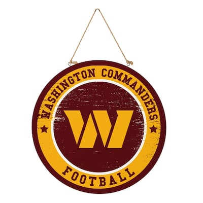 Washington Commanders Wooden Door Decor Wall Sign - Multi-Color
