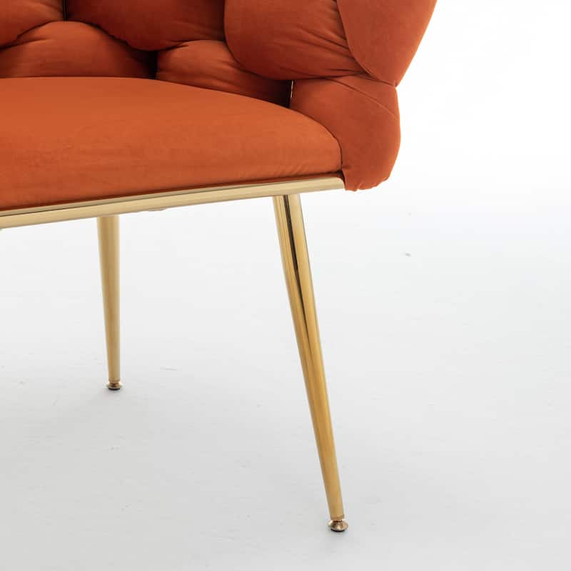 Shubert Glam Velvet Woven Accent Chair by GDFStudio - 28.70"L x22.20"W x 29.50"H
