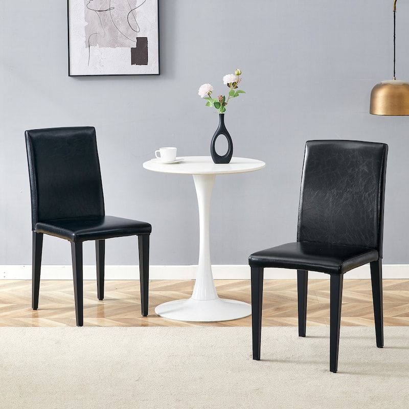 Set Of 2 PU Dining Chairs — Simple, Versatile & Comfortably Paired