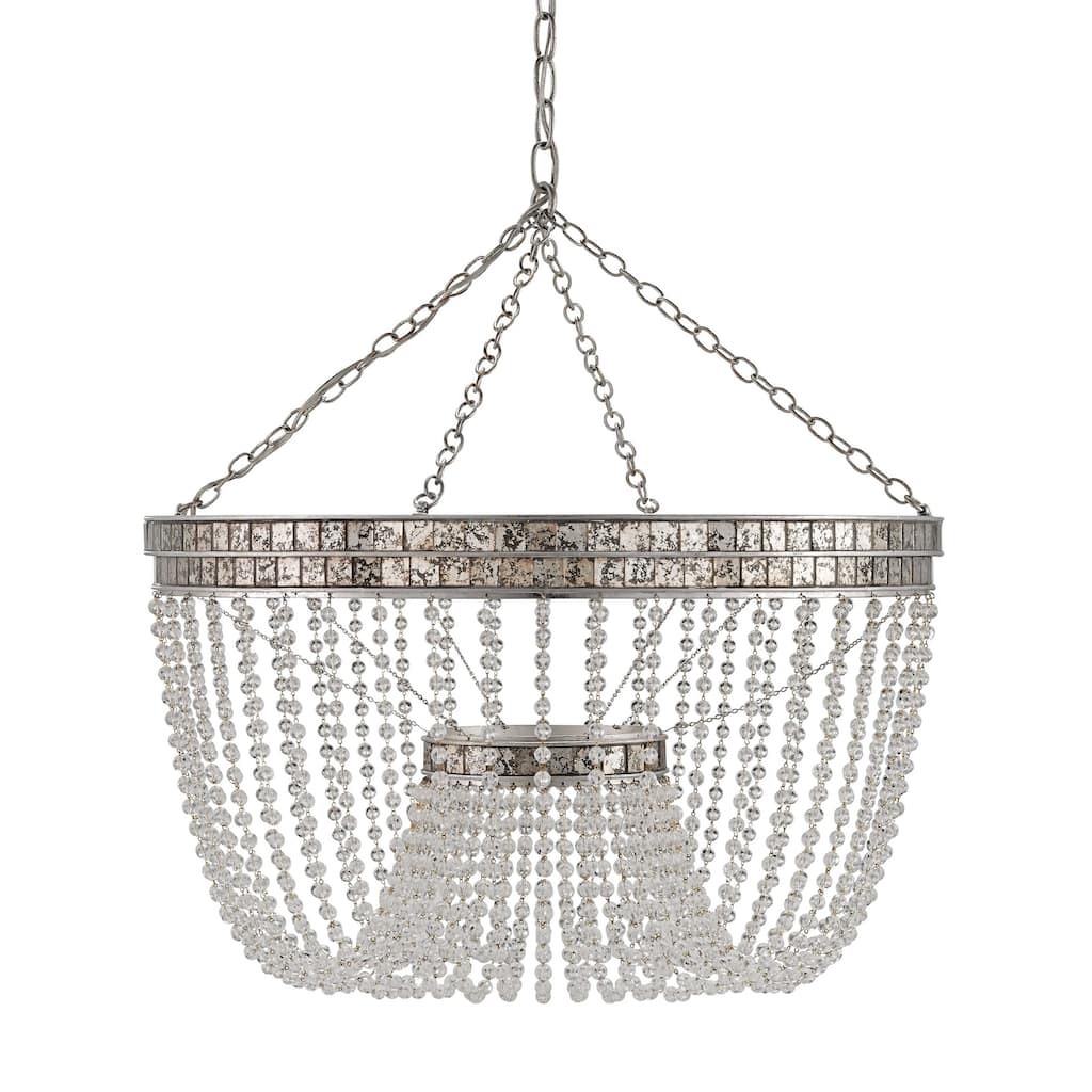 Currey & Company Highbrow Beaded Glass Chandelier - 24.25"h x 24"dia