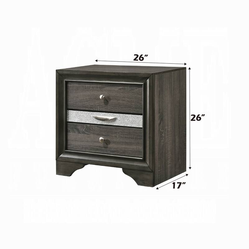 Nightstand with Pullout Jeweler Tray, Solid Wood Sofa Side Table, Storage Cabinet with Wooden Tabletop & 2 Drawers