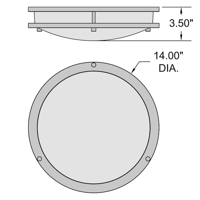 Access Lighting Solero III 14in W LED Flush Mount - Matte Black - Acrylic Lens - Dedicated LED