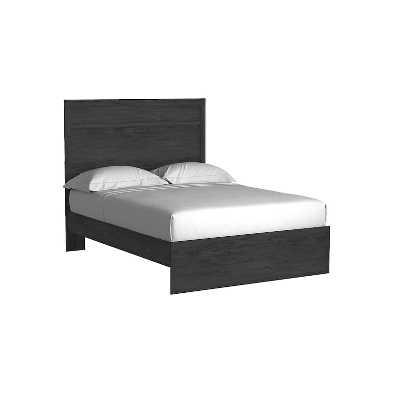 Belachime Black Panel Bed - Black - Full