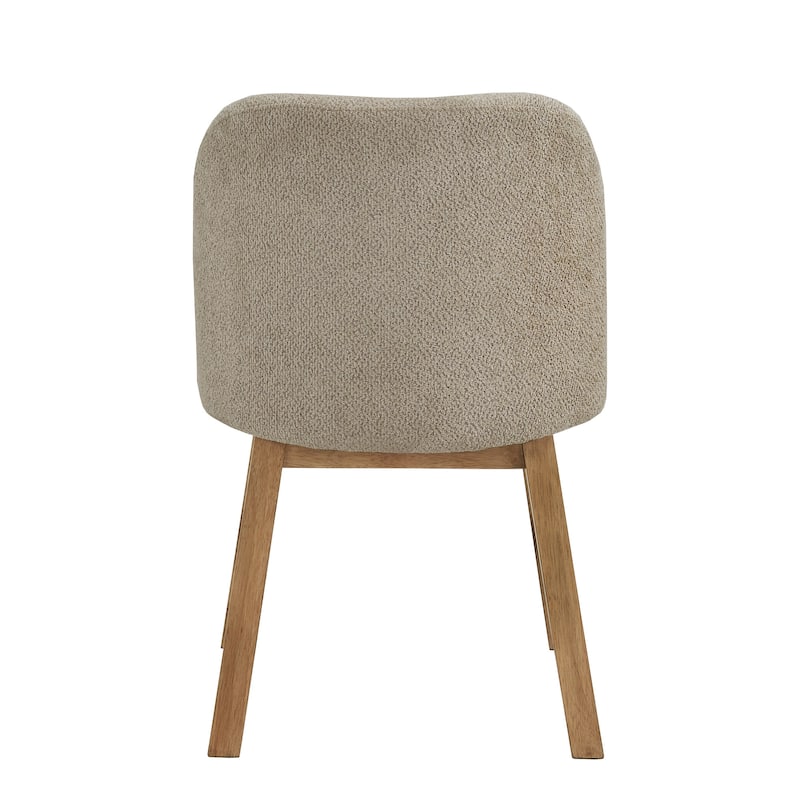 Harstad Wood Finish Taupe Fabric Curved Low Back Dining Chair (Set of 2) by iNSPIRE Q Modern