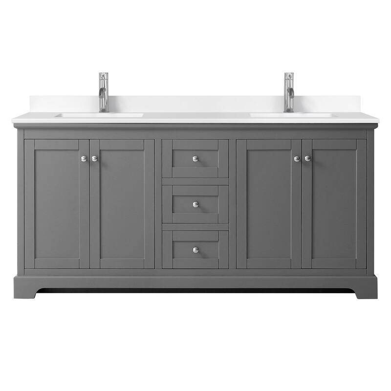 Wyndham Collection Avery 72" Free Standing Double Basin Vanity Set