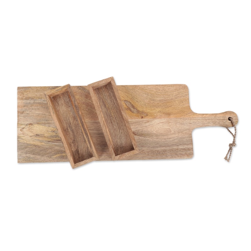 Novica Handmade Rustic Beauty Wood Serving Board And Trays (Set Of 3)