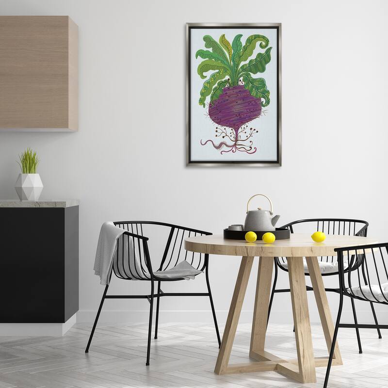 Stupell Stylized Beetroot Vegetable Framed Floater Canvas Wall Art Design By Kay Widdowson